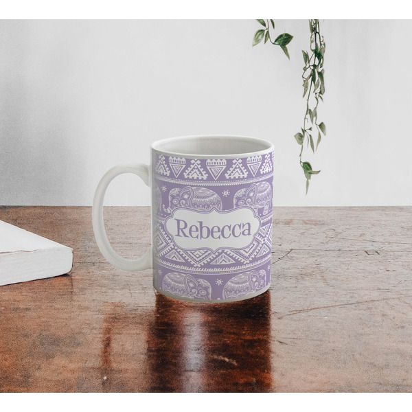 Baby Elephant Personalized Coffee Mug - Lifestyle
