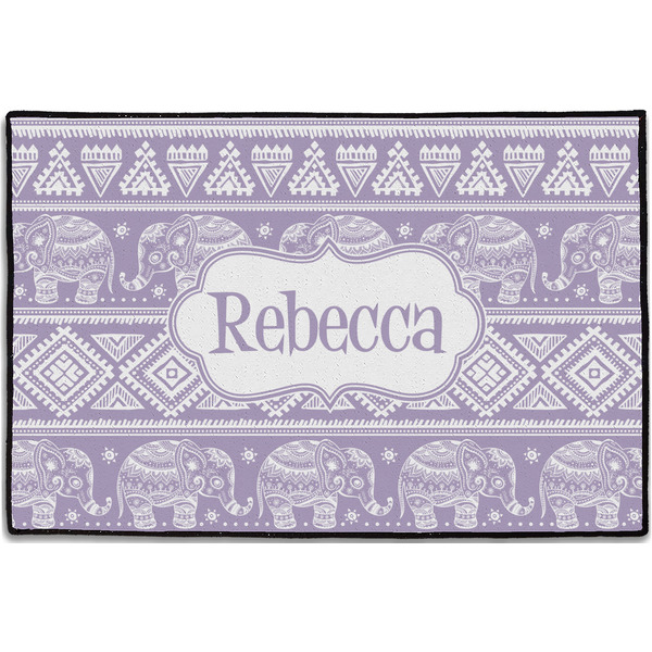 Custom Baby Elephant Door Mat - 36"x24" (Personalized)