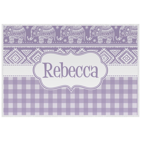 Baby Elephant Personalized Placemat (Back)