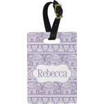 Baby Elephant Plastic Luggage Tag - Rectangular w/ Name or Text