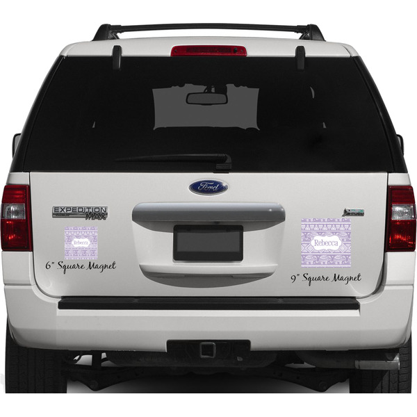Baby Elephant Personalized Square Car Magnets on Ford Explorer