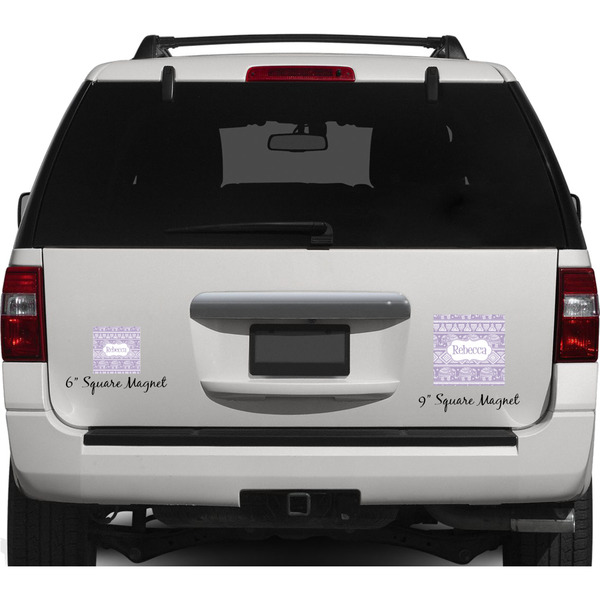 Baby Elephant Personalized Square Car Magnets on Ford Explorer