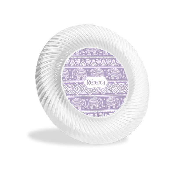 Custom Baby Elephant Plastic Party Appetizer & Dessert Plates - 6" (Personalized)