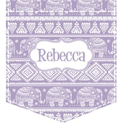 Baby Elephant Iron On Faux Pocket (Personalized)