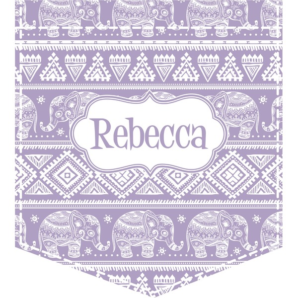 Custom Baby Elephant Iron On Faux Pocket (Personalized)