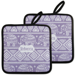 Baby Elephant Pot Holders - Set of 2 w/ Name or Text