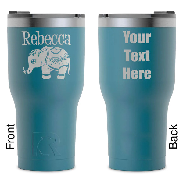 Custom Baby Elephant RTIC Tumbler - Dark Teal - Laser Engraved - Double-Sided (Personalized)