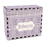 Baby Elephant Wood Recipe Box - Full Color Print (Personalized)