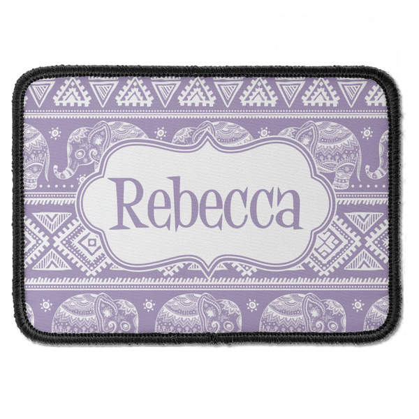 Custom Baby Elephant Iron On Rectangle Patch w/ Name or Text
