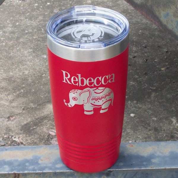 Baby Elephant Red Polar Camel Tumbler - 20oz - Angled