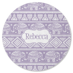 Baby Elephant Round Rubber Backed Coaster (Personalized)