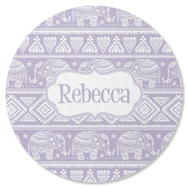 Custom Baby Elephant Round Rubber Backed Coaster (Personalized)