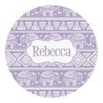 Baby Elephant Round Decal (Personalized)