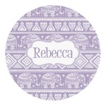 Baby Elephant Round Decal - Large (Personalized)