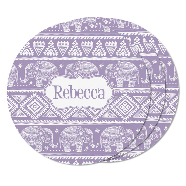 Baby Elephant Round Fridge Magnet - THREE