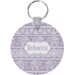 Baby Elephant Round Plastic Keychain (Personalized)
