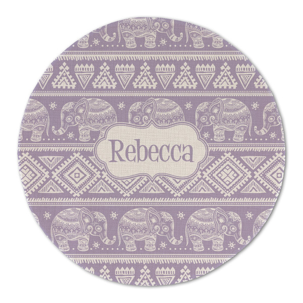Baby Elephant Round Linen Placemats - FRONT (Double Sided)