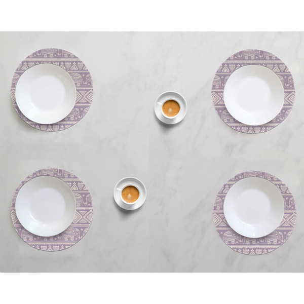 Baby Elephant Round Linen Placemats - LIFESTYLE (set of 4)