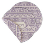 Baby Elephant Round Linen Placemat - Double Sided (Personalized)