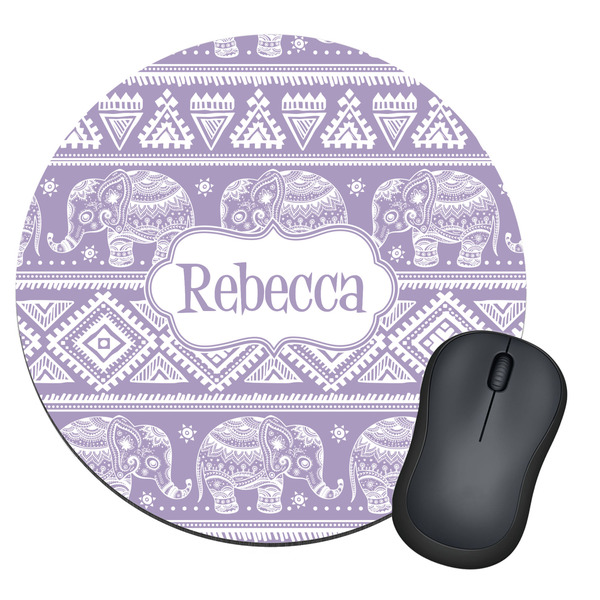 Custom Baby Elephant Round Mouse Pad (Personalized)