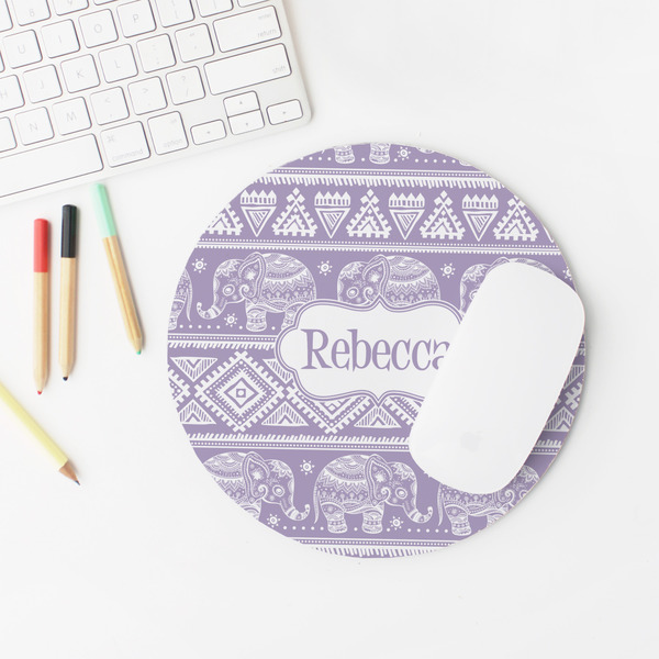 Baby Elephant Round Mousepad - LIFESTYLE 2