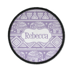 Baby Elephant Iron On Round Patch w/ Name or Text