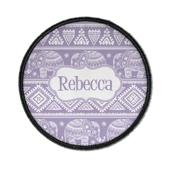 Custom Baby Elephant Iron On Round Patch w/ Name or Text