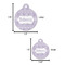 Baby Elephant Round Pet ID Tag - Large - Comparison Scale