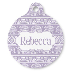 Baby Elephant Round Pet ID Tag - Large (Personalized)