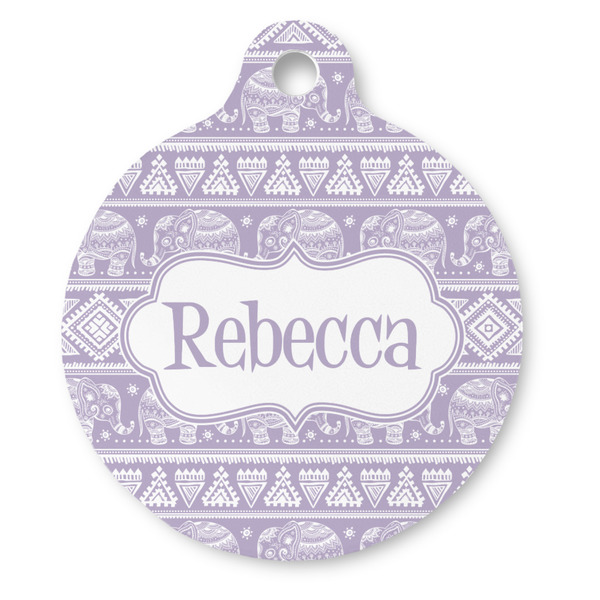Custom Baby Elephant Round Pet ID Tag (Personalized)