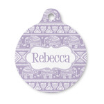 Baby Elephant Round Pet ID Tag - Small (Personalized)