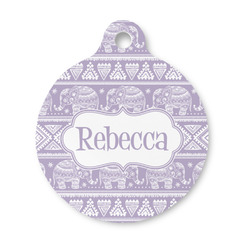 Baby Elephant Round Pet ID Tag - Small (Personalized)