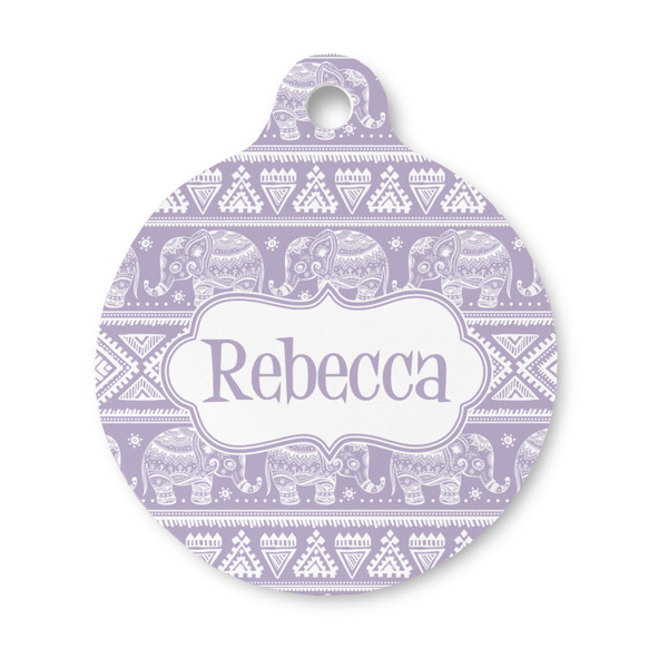 Custom Baby Elephant Round Pet ID Tag - Small (Personalized)