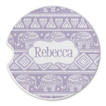 Baby Elephant Sandstone Car Coaster - Single (Personalized)