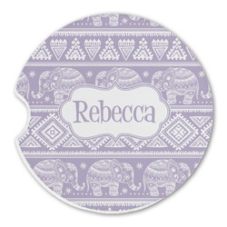 Baby Elephant Sandstone Car Coaster - Single (Personalized)