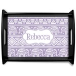 Baby Elephant Black Wooden Tray - Large (Personalized)