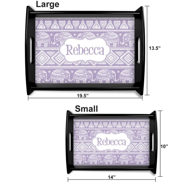 Baby Elephant Serving Tray Black Sizes