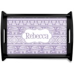 Baby Elephant Black Wooden Tray - Small (Personalized)