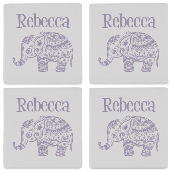 Baby Elephant Set of 4 Sandstone Coasters - See All 4 View