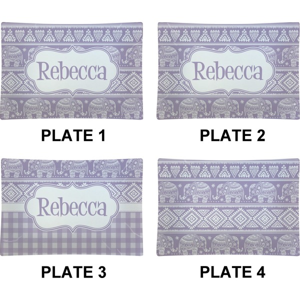 Baby Elephant Set of Rectangular Appetizer / Dessert Plates (Approval)