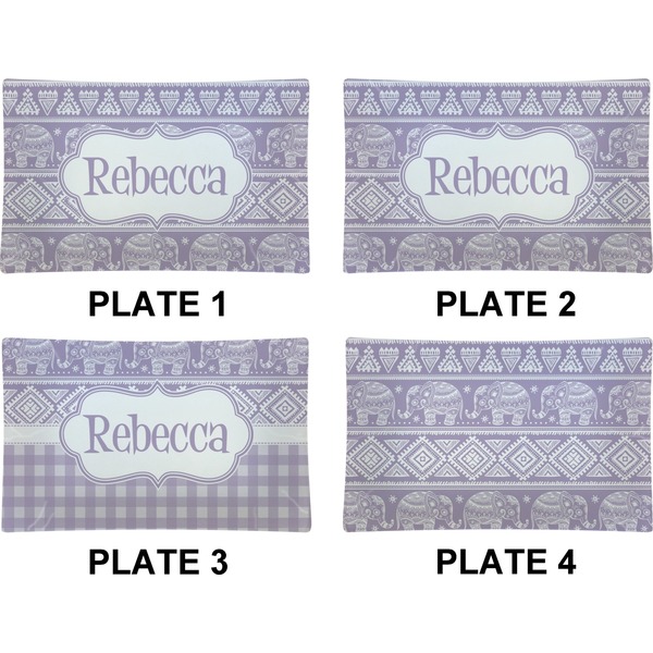 Baby Elephant Set of Rectangular Dinner Plates (Approval)