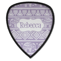 Baby Elephant Iron on Shield Patch A w/ Name or Text