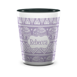 Baby Elephant Ceramic Shot Glass - 1.5 oz - Two Tone - Single (Personalized)