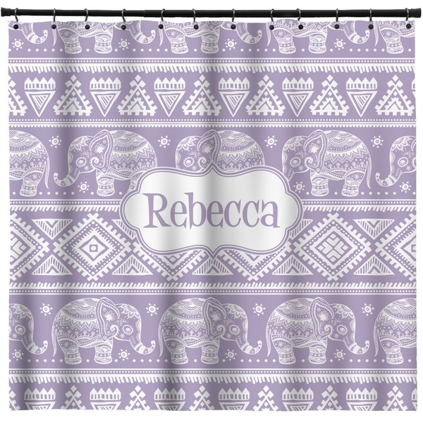 Custom Baby Elephant Shower Curtain - 71" x 74" (Personalized)