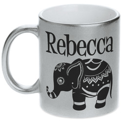 Baby Elephant Metallic Silver Mug (Personalized)