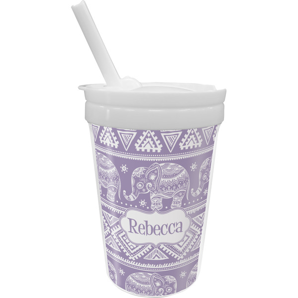 Custom Baby Elephant Sippy Cup with Straw (Personalized)