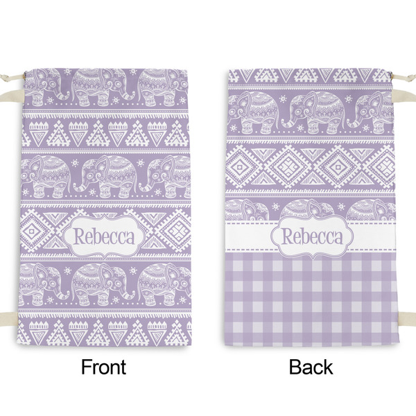 Baby Elephant Small Laundry Bag - Front & Back View