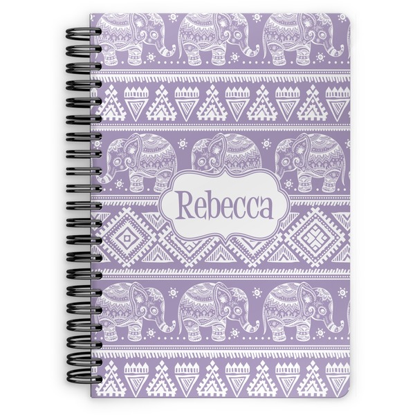 Custom Baby Elephant Spiral Notebook - 7x10 w/ Name or Text