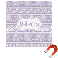 Baby Elephant Square Car Magnet - 6" (Personalized)