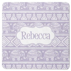 Baby Elephant Square Rubber Backed Coaster (Personalized)